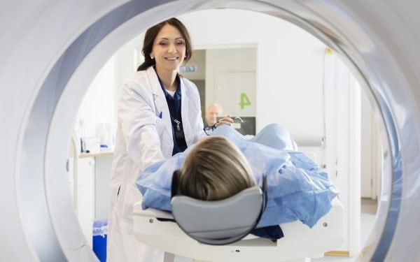 patient getting an MRI